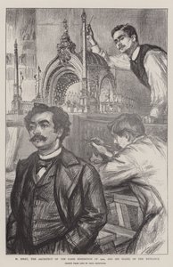 M Binet, architekt pařížské výstavy z roku 1900 a jeho model vchodu